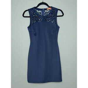 Banjul Women's Small Navy Cut Out A-Line Bodycon Sleeveless Mini Dress